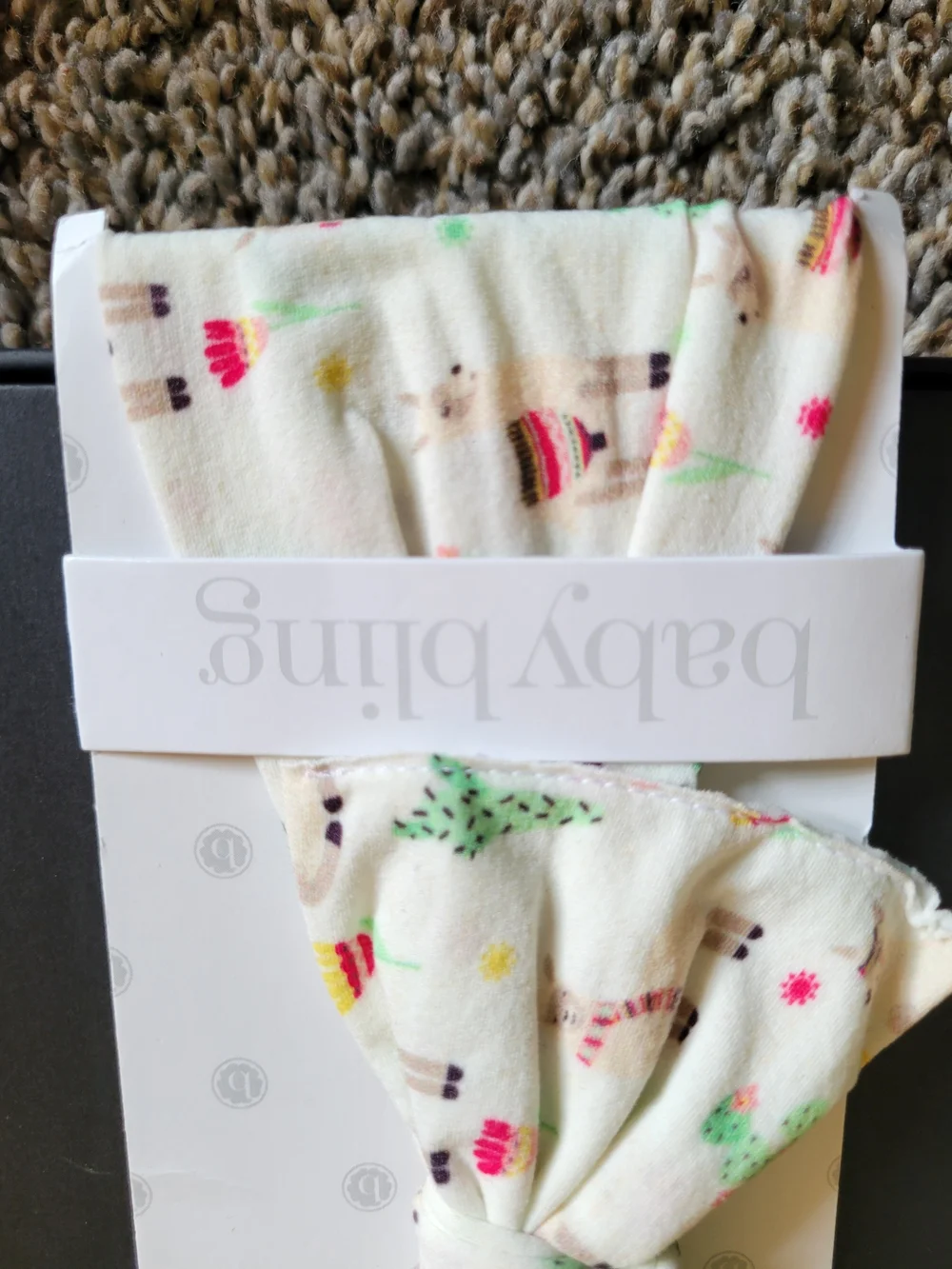 Baby Bling Cream Knot Headwrap with Holiday Motif